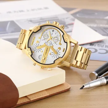 CAGARNY de la Marca de los Hombres Multifunción Reloj de negocio impermeable causal de Cuarzo reloj de Acero de regalo relogio masculino hombre reloj