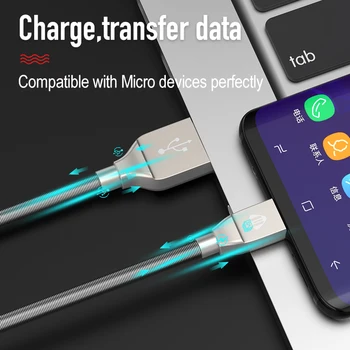 Jellico 100CM 2A de Lujo de Metal Trenzado de Carga Rápida Cable Micro USB para Samsung, Huawei, Xiaomi Tablet Android USB Cable de Datos