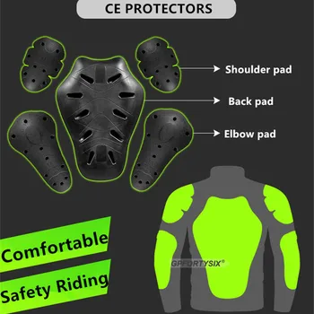 LYSHCY 5 Pcs de la CE equipo de Protección De la Motocicleta Chaquetas de Montar Moto Body Armor Protector de Conjuntos de la parte Trasera de los Hombros la Almohadilla para el Codo
