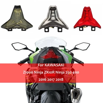 Para KAWASAKI Ninja 250 400 ZX-10R ZX10R ZX-10RR ZX10RR Z1000-2018 trasera LED Luz de Freno Integrada Dejar de Señal de Giro Luz