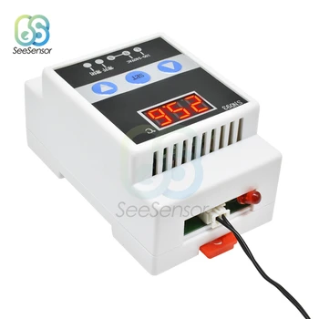 El Carril de guía Termorregulador Digital con Controlador de Temperatura Termostato de Refrigeración de la Calefacción de Control de Temperatura de 110-240V