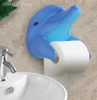 La personalidad creadora de una caja de pañuelos de papel de baño toalla estante de tiburón artículos para el hogar rollo de papel higiénico baño impermeable de la caja de pañuelos