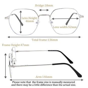 UOOUOO anti azul de bloqueo de gafas marco de los hombres a las mujeres la protección de juego de vasos de tamaño grande de metal de la vendimia de los marcos de anteojos lentes de miopía
