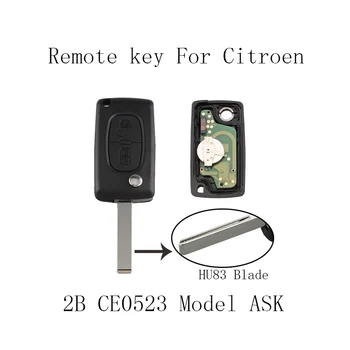 2Buttons Remoto de la llave del Coche Para CITROEN C2 C3 C4 C5 Picasso, Berlingo CE0523 modelo de PEDIR la señal de la llave de la Original Con Chip ID46