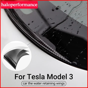 Alas de Sujeción Para el Tesla Model 3 Accesorios Alerón de Fibra de Carbono ABS Tronco Alerón Trasero Cubierta de la Moldura de Retención de Agua Ala Model3