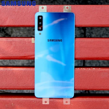 Original de SAMSUNG de la Cubierta de la Batería Para Samsung Galaxy A7 2018 versión A750 A730x SM-A730x Cubierta Posterior Casos de Teléfono de Vidrio cubierta trasera