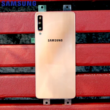 Original de SAMSUNG de la Cubierta de la Batería Para Samsung Galaxy A7 2018 versión A750 A730x SM-A730x Cubierta Posterior Casos de Teléfono de Vidrio cubierta trasera