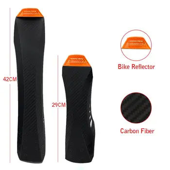 Última bicicleta guardabarros de Carbono de sarga de plástico etiqueta engomada Reflexiva conjunto de guardabarros de bicicleta guardabarros trasero alerón delantero para Accesorios de moto
