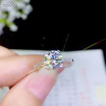 Exquisito espumante moisanite anillo de las mujeres anillo de la plata esterlina 925 regalo de cumpleaños brillante mejor que el anillo de compromiso de diamantes