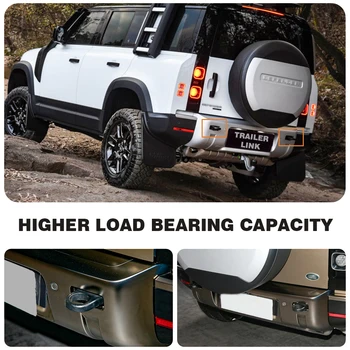 Para Land Rover Defender 2020 2021 Remolque Gancho de Remolque D-Anillos de Arco Grillete Rojo Negro gancho de remolque trasero