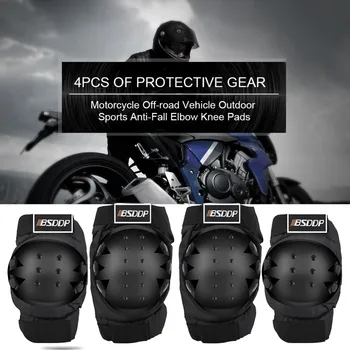 4 piezas de la Motocicleta Bicicleta de Motocross Codo en la Rodilla Almohadillas de Guardia Protector de equipo de Protección Transpirable material de tela de evitar sensual