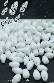 2016 Caliente de Nuevo 200pcs checa Perlas de Vidrio en forma de Lágrima de 3x5.5mm de color blanco lechoso .DIY de la Joyería de la manera de Hacer LDP402