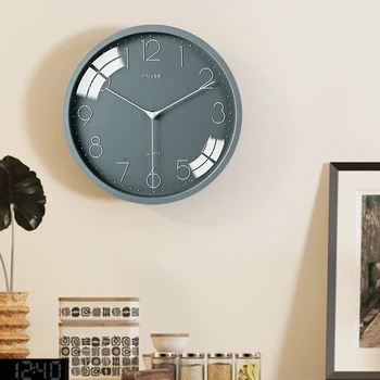 Metal blanco Reloj de Pared de Diseño Moderno, Sala de estar Minimalista, Dormitorio Oculto Guardar Silencio Cuarzo Relogio De Parede Decoración SC272