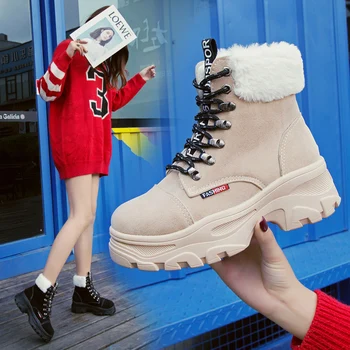Botas de invierno para las Mujeres de Tobillo Botines de Mujer de Felpa Mantener Caliente Zapatos de Mujer Zapatos de Moda de Alta Calidad Zapatillas de Señora, Zapatos De Mujer