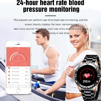LIGE Nueva Correa de Acero Reloj Inteligente de los Hombres Para Android IOS de la frecuencia Cardíaca presión arterial Información de la llamada Deporte smartwatch de Fitness tracker