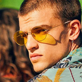 El unisex gafas de sol de los hombres uv400 de alta calidad amarillo azul transparente gafas de sol de las mujeres de color caramelo festival de oculos de sol feminino
