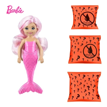 Barbie Color Revelan Poco Kelly Chelsea de Sirena de la Muñeca de sensor de Temperatura Decoloración 6 Sorpresas Caja de la Persiana Niño Juguetes GTP53