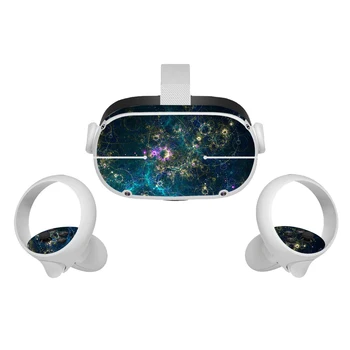 1 juego de dibujos animados de la Piel Calcomanías para Oculus Quest 2 VR Gafas de adhesivos de PVC vr Headset de la etiqueta Engomada Para Oculus - Quest2 controlador de Accesorios