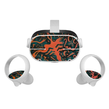 1 juego de dibujos animados de la Piel Calcomanías para Oculus Quest 2 VR Gafas de adhesivos de PVC vr Headset de la etiqueta Engomada Para Oculus - Quest2 controlador de Accesorios