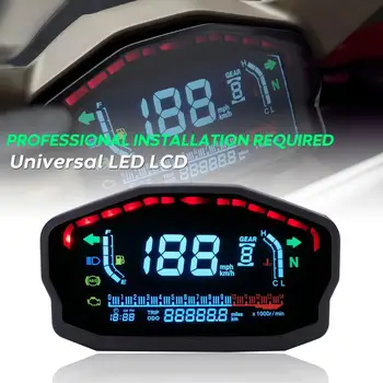 Universal de la Motocicleta LCD Digital Engranaje del Velocímetro luz de fondo de la Motocicleta del Odómetro Para Cilindros de 2,4 Motocicleta Medidor
