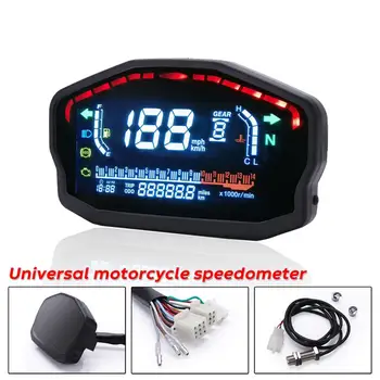 Universal de la Motocicleta LCD Digital Engranaje del Velocímetro luz de fondo de la Motocicleta del Odómetro Para Cilindros de 2,4 Motocicleta Medidor