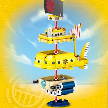 SY6295 1214 PC UNA PIEZA de la Serie de Anime Barco Pirata Luffy Película de Modelo de Juego de Construcción de Bloques, Ladrillos Juguetes Educativos de los Niños Regalos