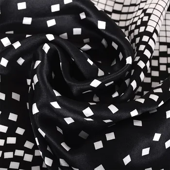 [BYSIFA] Seda, Bufandas Cuadradas Nueva Marca Cielo Estrellado de Diseño de los Hombres de las Mujeres de la Bufanda de la Primavera de Otoño Bufanda de Seda Pañuelo de Cuello Azul Y Negro