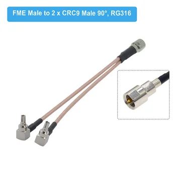 FME Macho a Doble CRC9 /TS9 Macho conector de Ángulo recto Y el Tipo Divisor de Strings RG316 Coleta Cable Coaxial RF para 3G 4G Módem de 15 CM 6