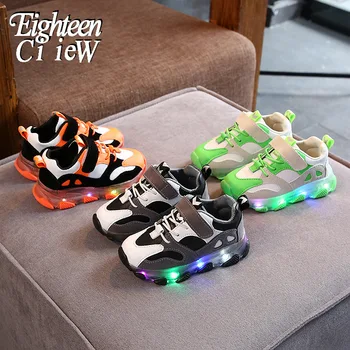 Tamaño 21-30 Brillante Sneakers para Niños, Zapatos de Niños con Luminoso Única Luz Led Luminoso Zapatillas de deporte para las Niñas de los Niños Led de Zapatos