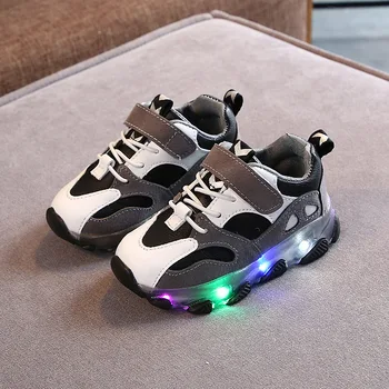 Tamaño 21-30 Brillante Sneakers para Niños, Zapatos de Niños con Luminoso Única Luz Led Luminoso Zapatillas de deporte para las Niñas de los Niños Led de Zapatos