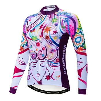 2021 Weimostar Ciclismo Jersey Mujer Manga Larga MTB Bicicleta de Carreras Jersey de conducción Superior de las Señoras de Ciclismo Camisetas de Ropa Ciclismo Maillot