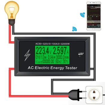 AC 50-320V Digital Medidor de Voltaje indicador de la Alimentación de Energía Voltímetro Amperímetro de corriente Amperios Voltios vatímetro probador de detector para la Aplicación