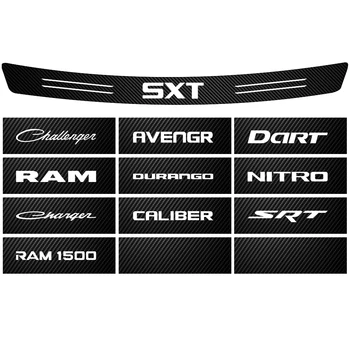 Coche de Parachoques Trasero de Tronco de Fibra de Carbono Sticker Decal para Dodge Challenger SXT RAM 1500 Cargador Avengr Durango Calibre Dart Nitro SRT