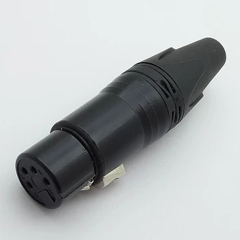 4sets 4pins Micrófono MIC XLR Conector de Color Negro, XLR conector Macho + Hembra Jack Adaptador