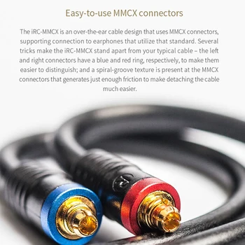 FIIO iRC-MMCX Cable de los Auriculares hecho para el iPhone 7/7plus/8/X/XS En línea con Conteols Micrófono MMCX cable Desmontable para F9 PRO