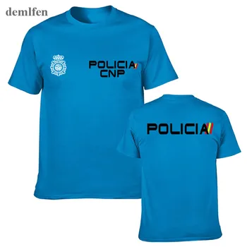 Espana Policia Nacional de España de Policía de España y de la Policía Anti Disturbios Swat Geo Va Fuerzas Especiales de los Hombres T-shirt Camisetas de Gimnasio de la Calle