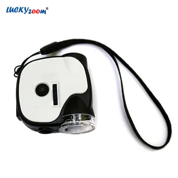 Luckyzoom 55X Mini Microscopio LED Lámparas UV Iluminado Lupa Lupa de Mano Portátil de Bolsillo de la Joyería Lupa Lupa