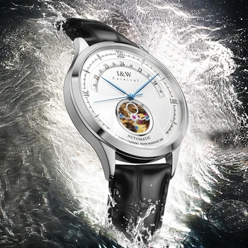 Reloj hombre 2020 Reloj Mecánico de los Hombres Tourbillon Automático Suiza CARNAVAL Movimiento MIYOTA Reloj Esqueleto de Zafiro de Cuero