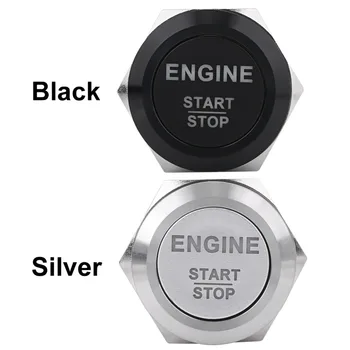 Coche Automático de Enganche Botón pulsador de arranque del Motor Botón de Arranque Interruptor de LED Blanco Encendido Arranque Impermeable 12V Universal