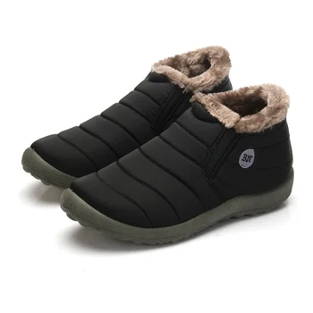 Los hombres de Invierno de Algodón Zapatos de los Hombres Cálido Impermeable Botas de Nieve de 48 Mujeres de Invierno de Tobillo de Arranque Suave y Cálida en Invierno Amante de las Zapatillas de deporte de la Madre de Arranque