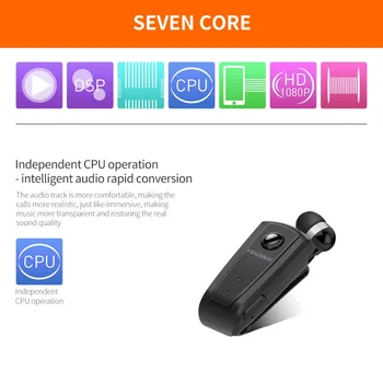 Fineblue F910 Mini Wireless Bluetooth 4.0 Cuello Clip Telescópica Tipo De Negocio Auricular Vibración Desgaste Clip Estéreo Deporte Auriculares