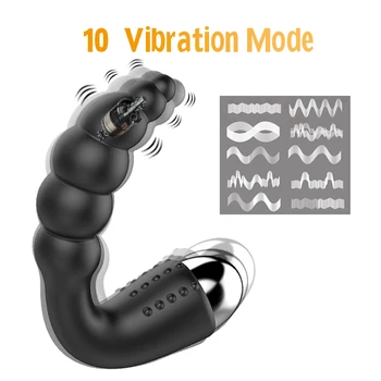 10 Velocidades Anal Vibrador Hombres de Masaje de la Próstata, USB de Carga de Bolas Anales Mujer Plug Anal Butt Plug Vibración,Sexo Anal Juguetes