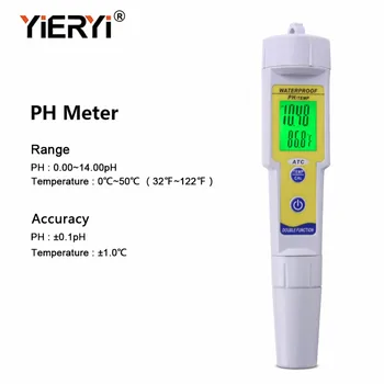 Yieryi Profesional Mini Medidor de PH Automático de Corrección de la prenda Impermeable de la Acidez del Medidor Tipo Pluma Análisis de la Calidad del Dispositivo Con luz de fondo