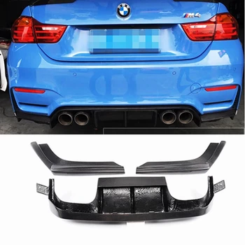 Para BMW M4 de fibra de Carbono en el parachoques trasero del labio de spoiler difusor Con divisores para BMW M3 F80 F82 F83 M4-2017 Convertible Estilo de V