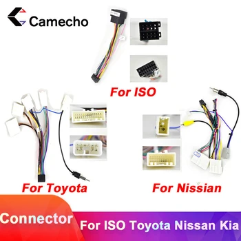 Camecho 2din coche Android Radio Cable de los Accesorios del Coche Adaptador de Cable Conector para Volkswagen ISO Hyundai Kia Honda Toyota Nissan