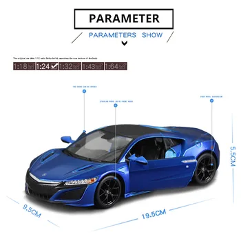 Maisto 1:24 Acura 2018 ACURA NSX de Aleación de Carreras Convertible de aleación de coche modelo de simulación de la decoración del coche de la colección de juguete de regalo