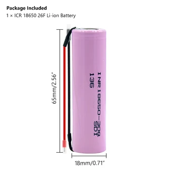 30A descarga de Li-ion 18650 30Q baterías Recargables de Li-ion de 3.7 v baterías de litio 3000mAh 18650 batería +DIY Cables