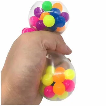 3PCS Nueva llegada Colores No tóxicos Exprimir el Alivio de la Pelota de Juguete Transparente de la Bola para aliviar el Estrés de Juguete a los Niños de Adultos Regalo de Navidad juguete