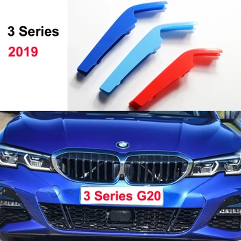 Para el año 2019 Todos los Nuevos BMW Serie 3 G20 G21 3D del Coche de la Parrilla Delantera Trim M Motorsport Tiras Parrilla Cubierta Rendimiento Pegatinas
