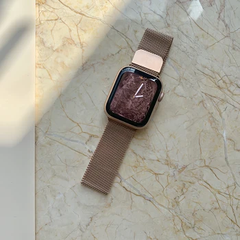 Milanese Loop Pulsera banda de Acero Inoxidable Para el Apple Watch series 1 2 3 42 mm 38 mm correa para el iwatch 4 5 SE 6 40mm 44mm reloj de la prohibición de